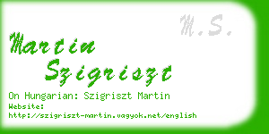 martin szigriszt business card